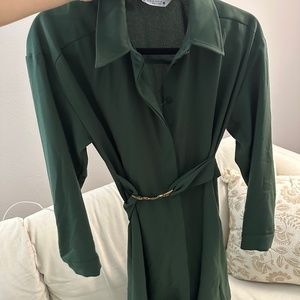 Zara green mini dress with belt